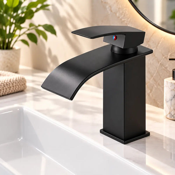 Robinet de lavabo cascade – Mitigeur chaud & froid à poser