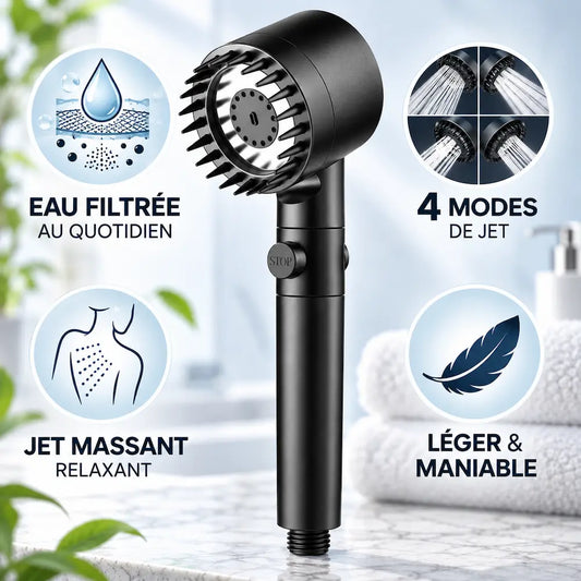 Pommeau de douche filtrant 4 modes – Massage purifiant