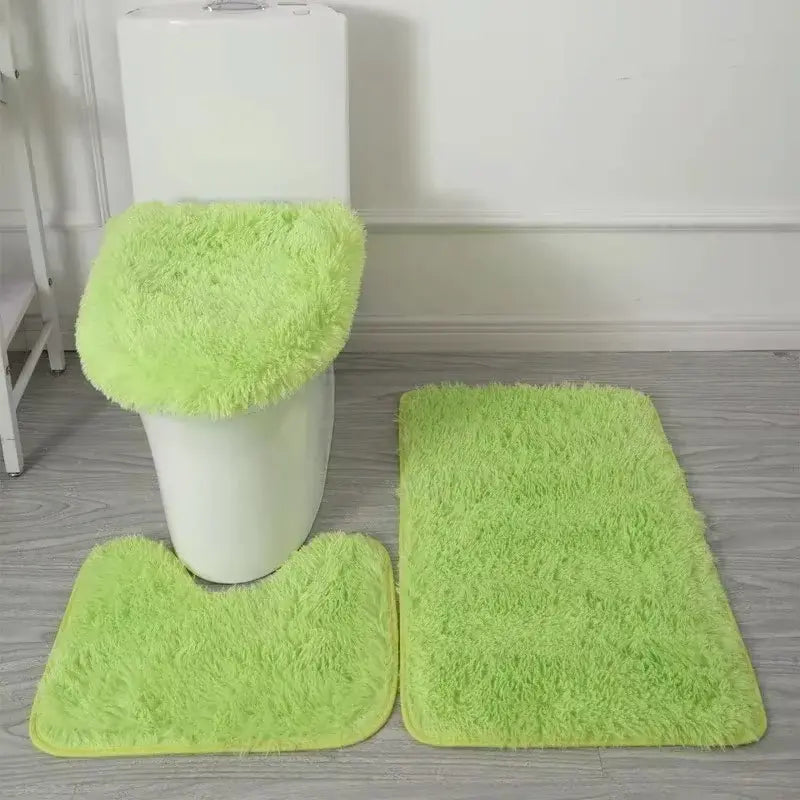 Ensemble tapis de bain 3 pièces en polymère doux – Confort antidérapant