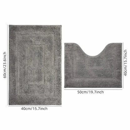 Ensemble tapis de bain en peluche motif dos – Absorbant antidérapant