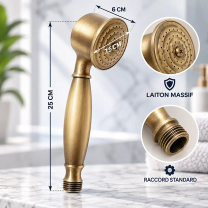 Pommeau de douche en laiton – Style rétro élégant