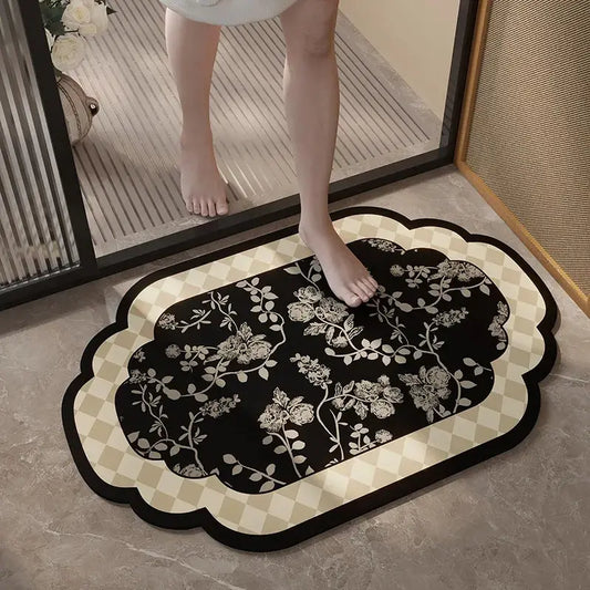 Tapis de bain floral vintage