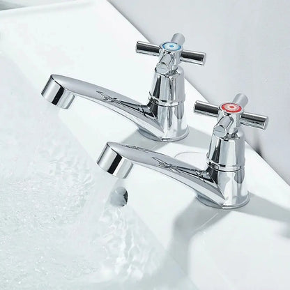Robinet de lavabo chromé – Mitigeur traditionnel chaud & froid