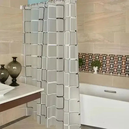 Rideau de douche géométrique - Imperméable translucide
