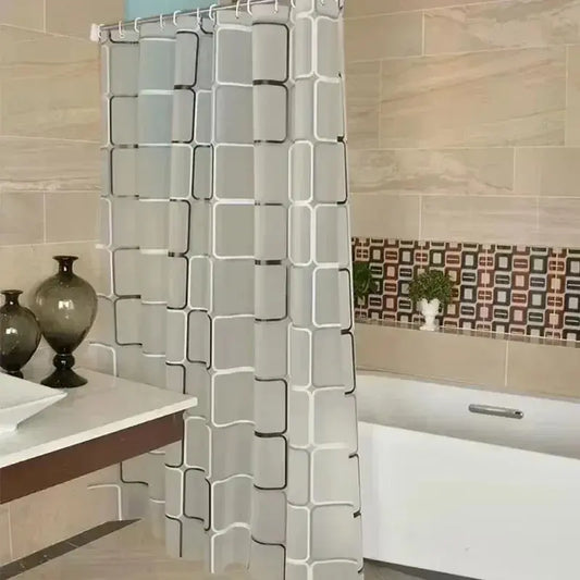Rideau de douche géométrique - Imperméable translucide