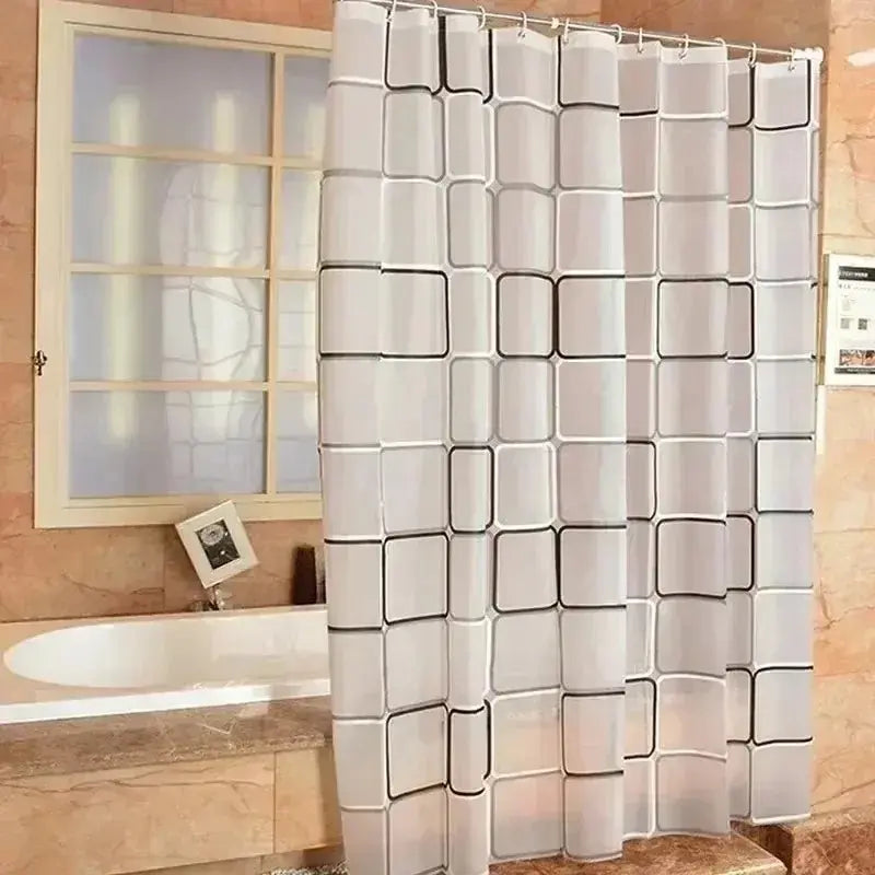 Rideau de douche géométrique - Imperméable translucide