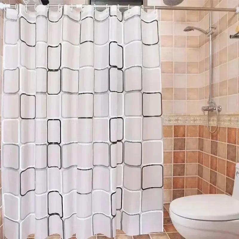 Rideau de douche géométrique - Imperméable translucide