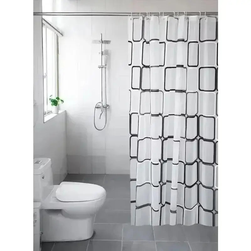 Rideau de douche géométrique - Imperméable translucide