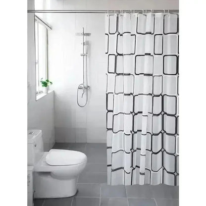 Rideau de douche géométrique - Imperméable translucide