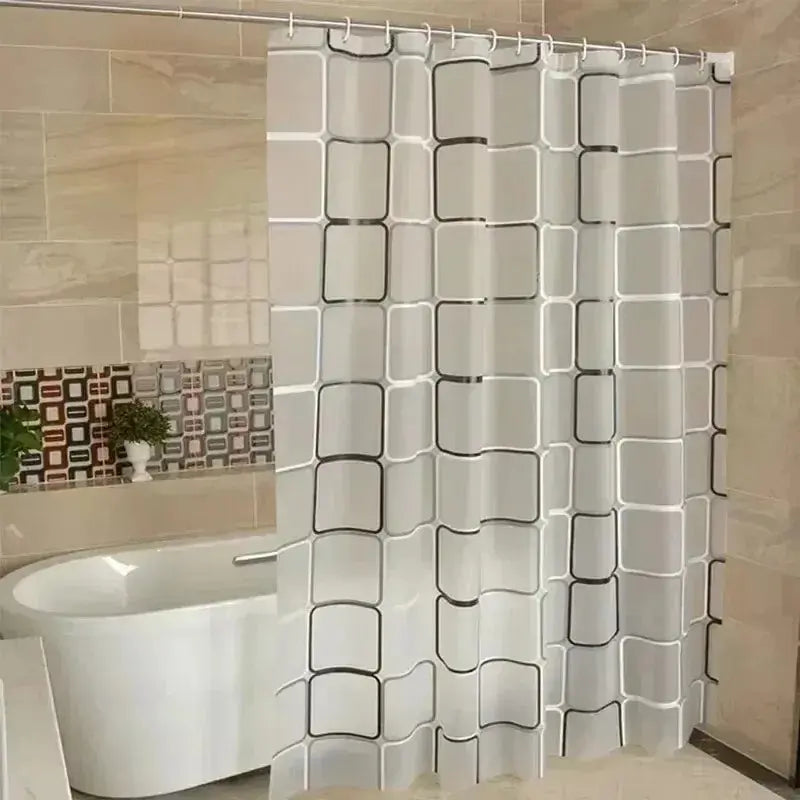 Rideau de douche géométrique - Imperméable translucide