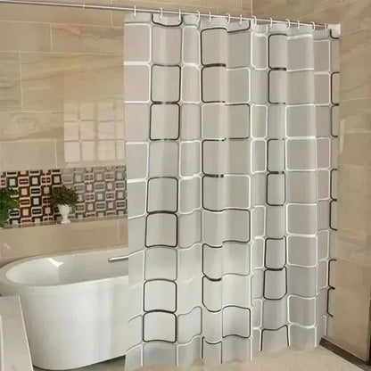 Rideau de douche géométrique - Imperméable translucide