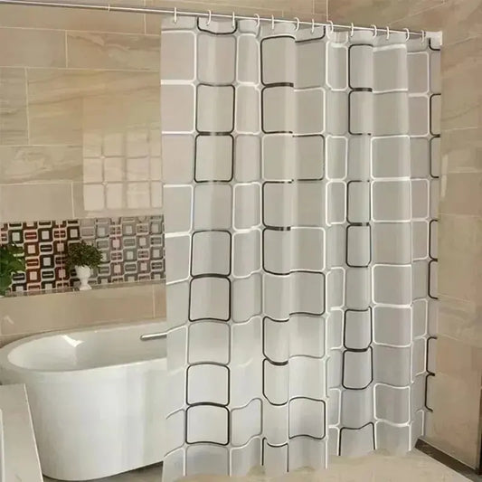 Rideau de douche géométrique - Imperméable translucide