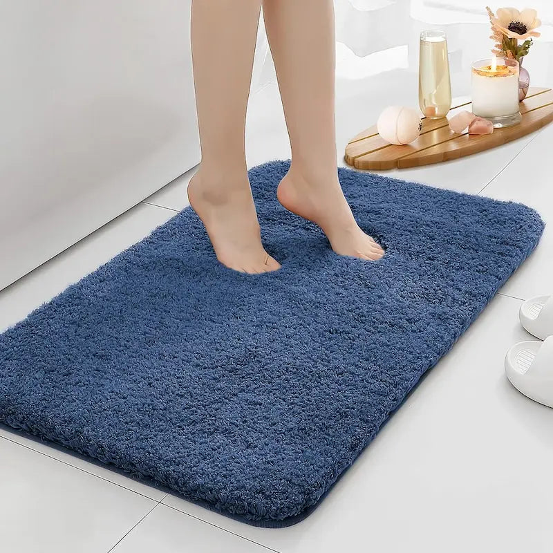 Tapis de bain absorbant à poils longs – Essuyage doux
