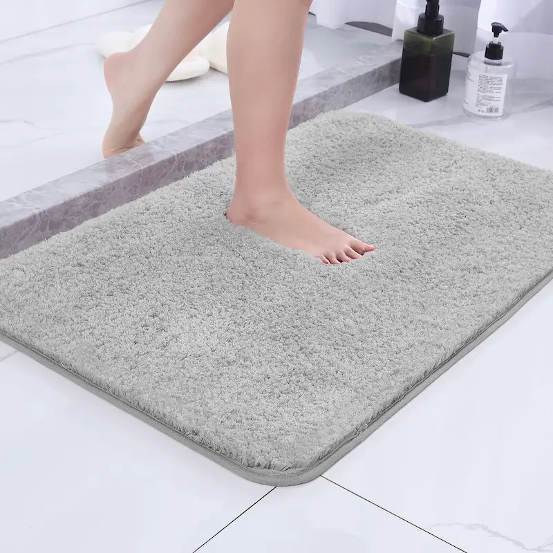Tapis de bain absorbant à poils longs – Essuyage doux