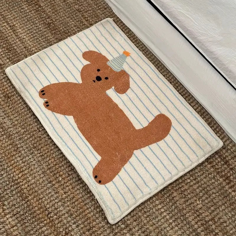 Tapis de bain antidérapant imprimé chiot – Douceur décorative