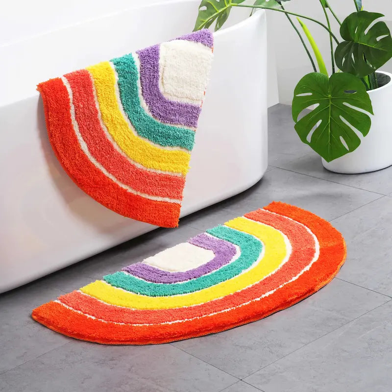 Tapis de bain arc-en-ciel - Absorbant décoratif