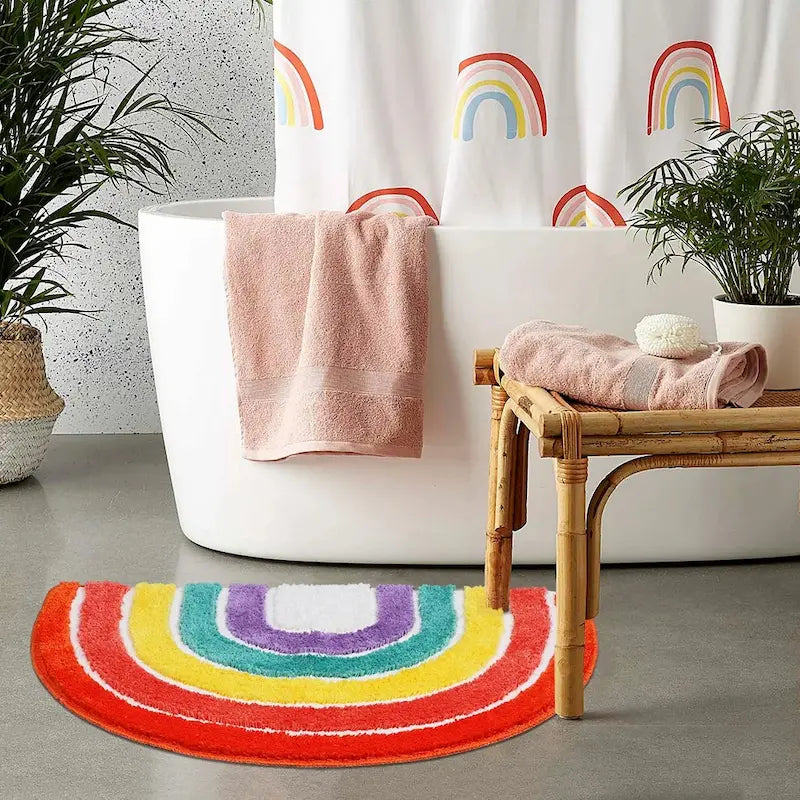 Tapis de bain arc-en-ciel - Absorbant décoratif