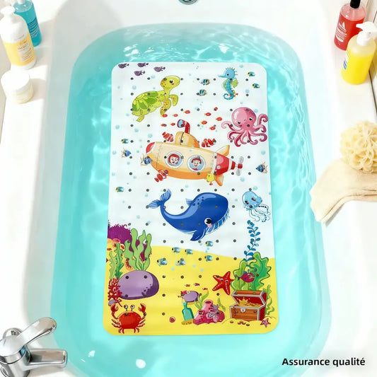 Tapis de bain bébé antidérapant – Monde marin ludique