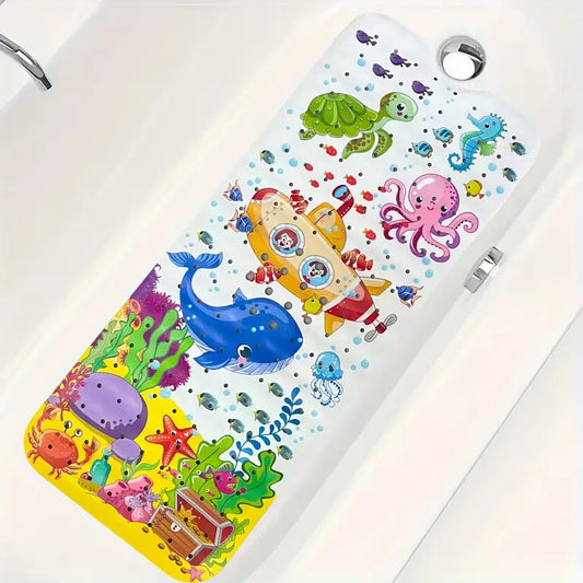 Tapis de bain bébé antidérapant – Monde marin ludique
