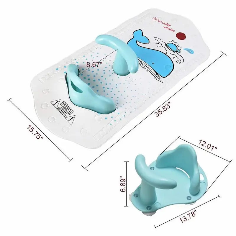 Tapis de bain bébé avec soutien dorsal – Confort sécurisé