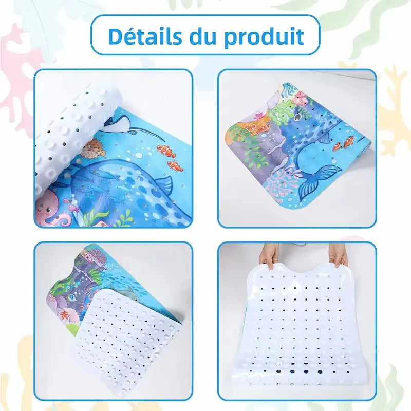 Tapis de bain bébé extra long – Antidérapant ludique