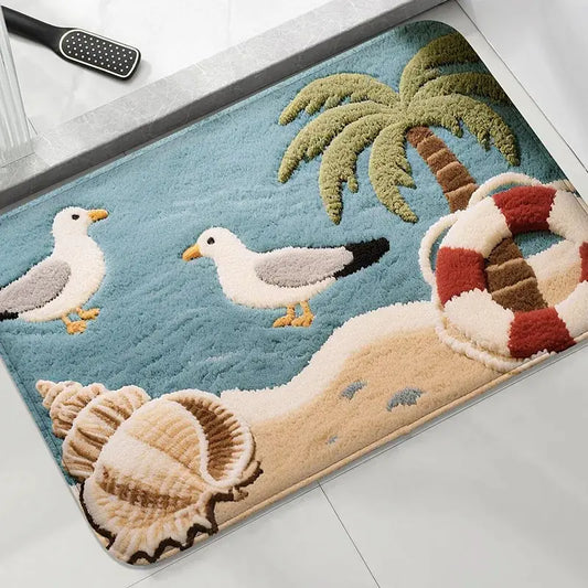 Tapis de bain bord de mer – Absorbant moderne antidérapant