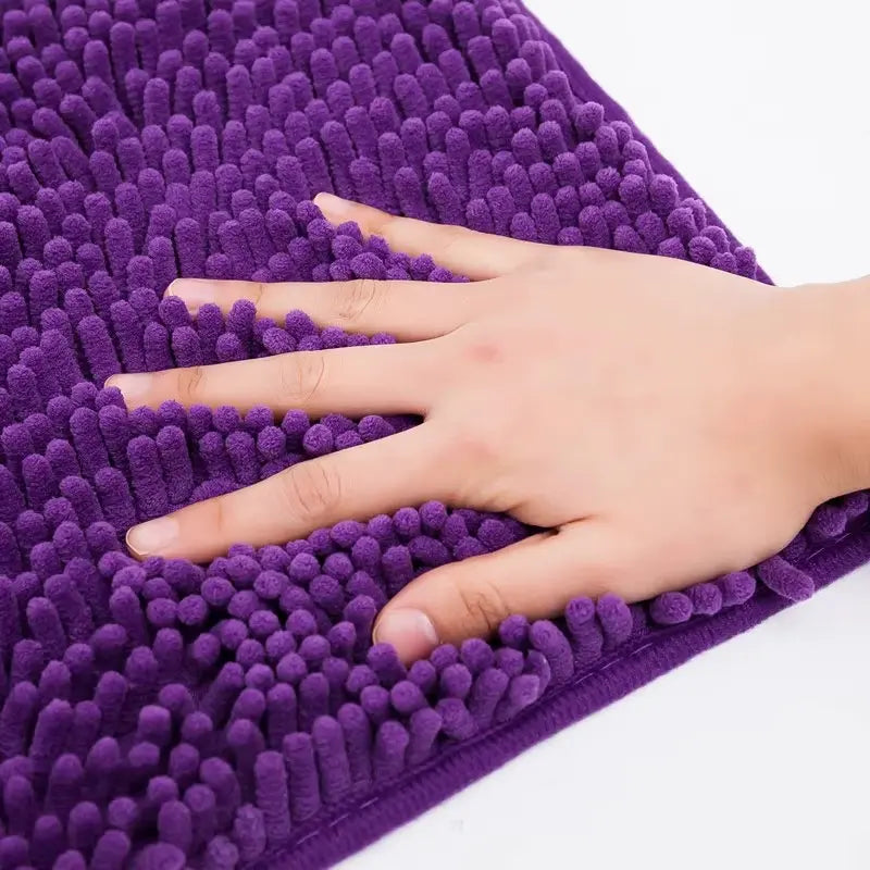 Tapis de bain chenille nordique – Absorption douce antidérapante