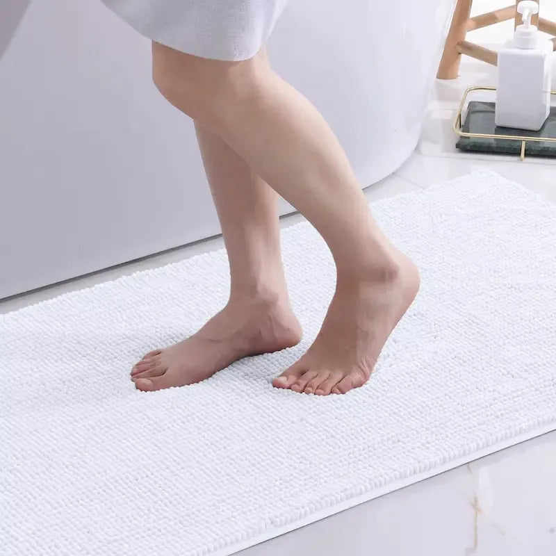 Tapis de bain chenille ultra doux – Absorbant antidérapant