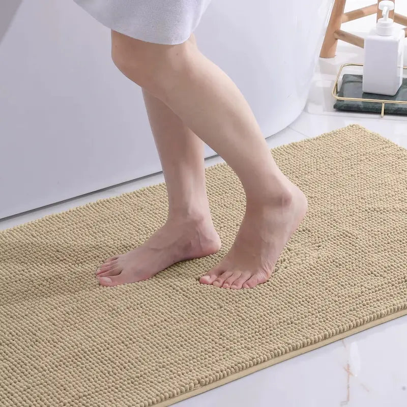 Tapis de bain chenille ultra doux – Absorbant antidérapant
