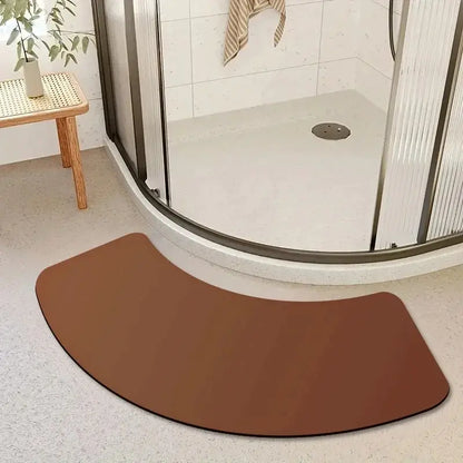 Tapis de bain diatomite arqué uni – Absorption rapide antidérapante