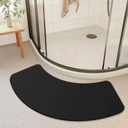 Tapis de bain diatomite arqué uni – Absorption rapide antidérapante