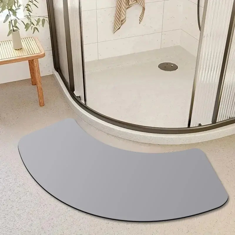 Tapis de bain diatomite arqué uni – Absorption rapide antidérapante