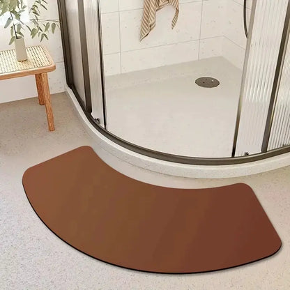 Tapis de bain diatomite arqué uni – Absorption rapide antidérapante