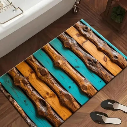 Tapis de bain diatomite effet bois vintage – Super absorbant