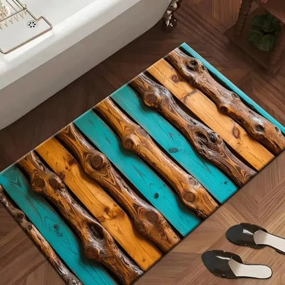 Tapis de bain diatomite effet bois vintage – Super absorbant