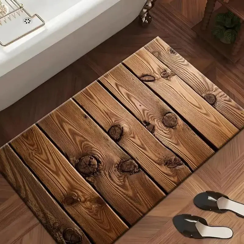 Tapis de bain diatomite effet bois vintage – Super absorbant