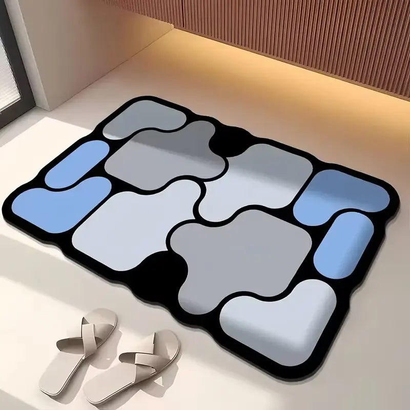 Tapis de bain diatomite forme spéciale – Absorption ciblée antidérapante