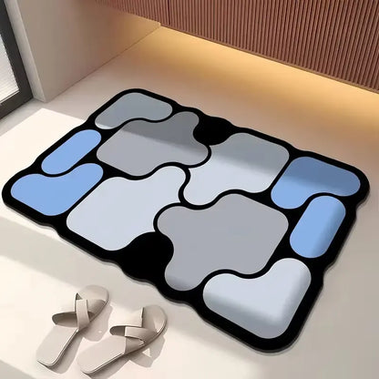 Tapis de bain diatomite forme spéciale – Absorption ciblée antidérapante