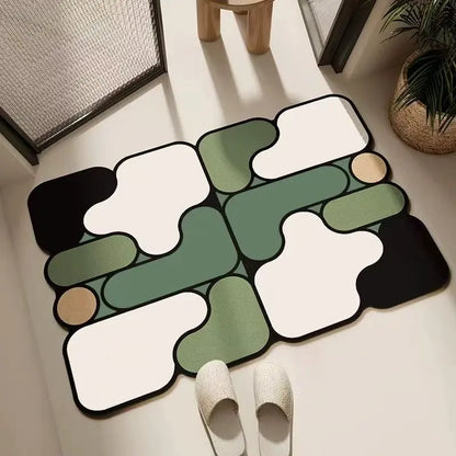 Tapis de bain diatomite forme spéciale – Absorption ciblée antidérapante