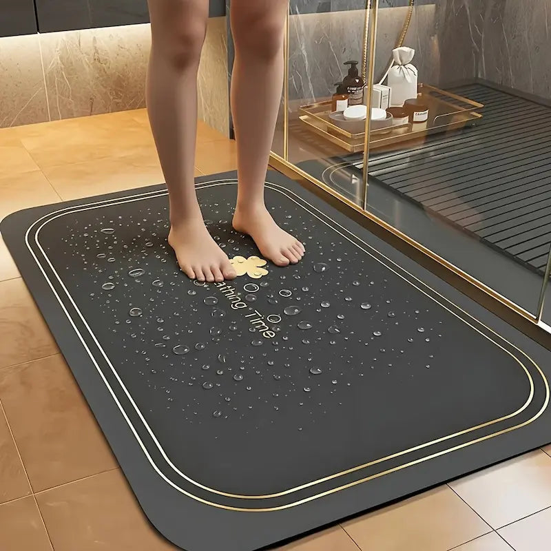 Tapis de bain diatomite gel de silice – Séchage rapide doux