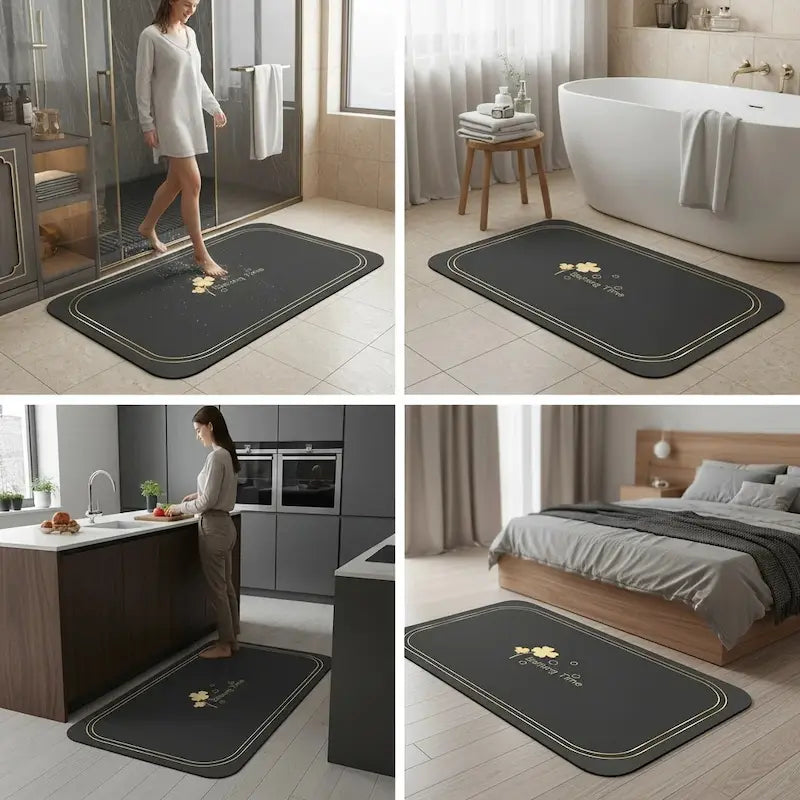 Tapis de bain diatomite gel de silice – Séchage rapide doux