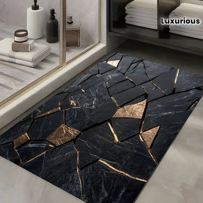 Tapis de bain diatomite marbré – Antidérapant élégant