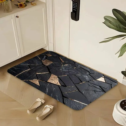 Tapis de bain diatomite marbré – Antidérapant élégant