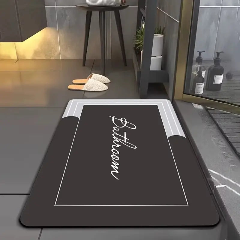 Tapis de bain diatomite minimaliste – Absorption rapide