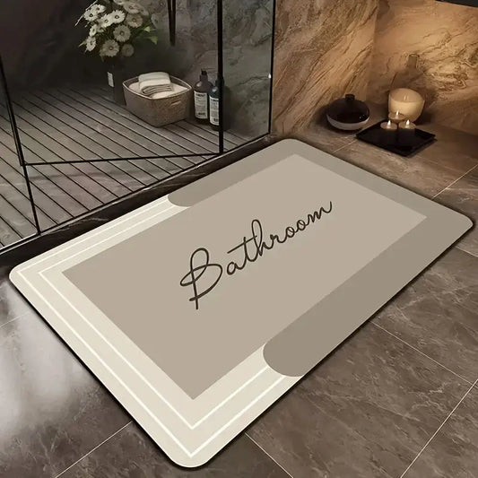Tapis de bain diatomite minimaliste – Absorption rapide