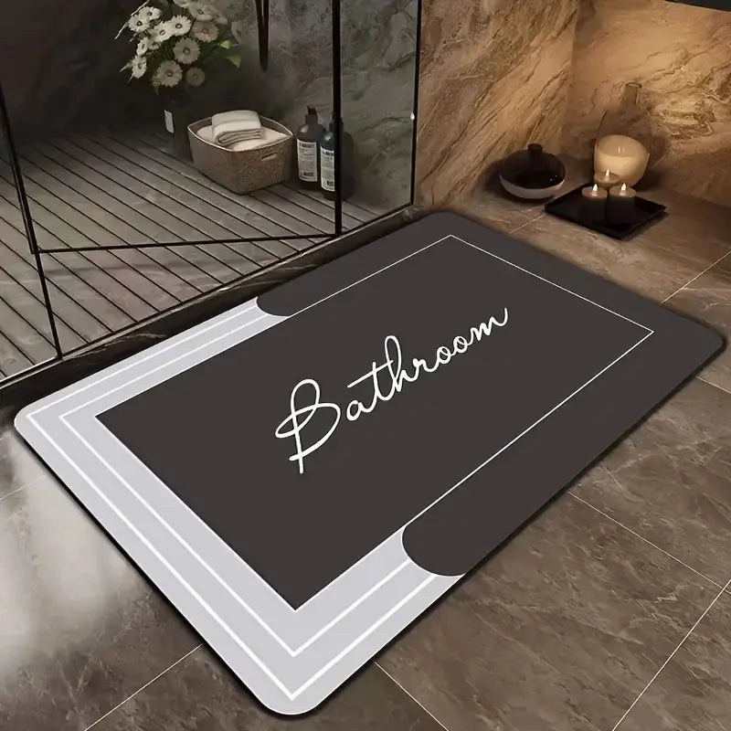 Tapis de bain diatomite minimaliste – Absorption rapide