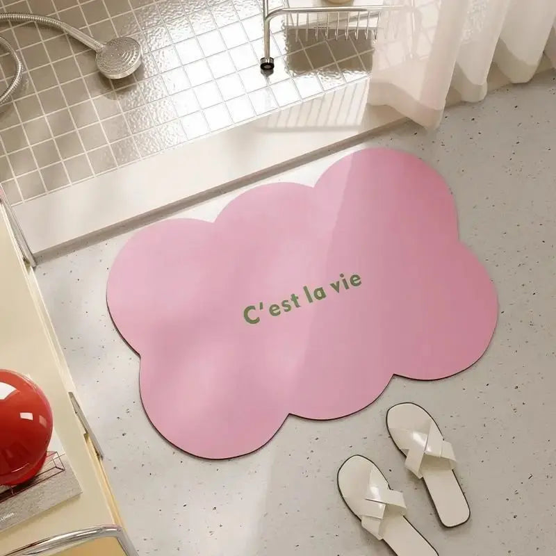 Tapis de bain diatomite nuage – Super absorbant