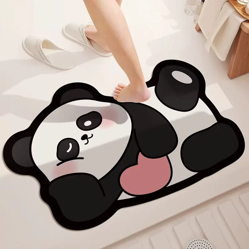 Tapis de bain diatomite Panda – Douceur minérale