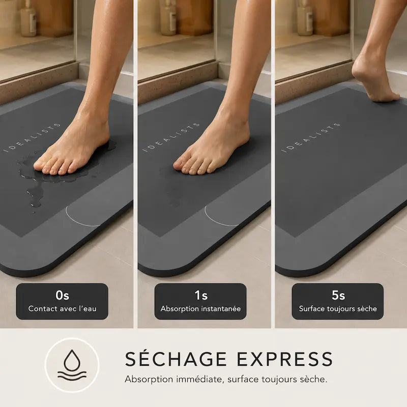 Tapis de bain diatomite super absorbant
