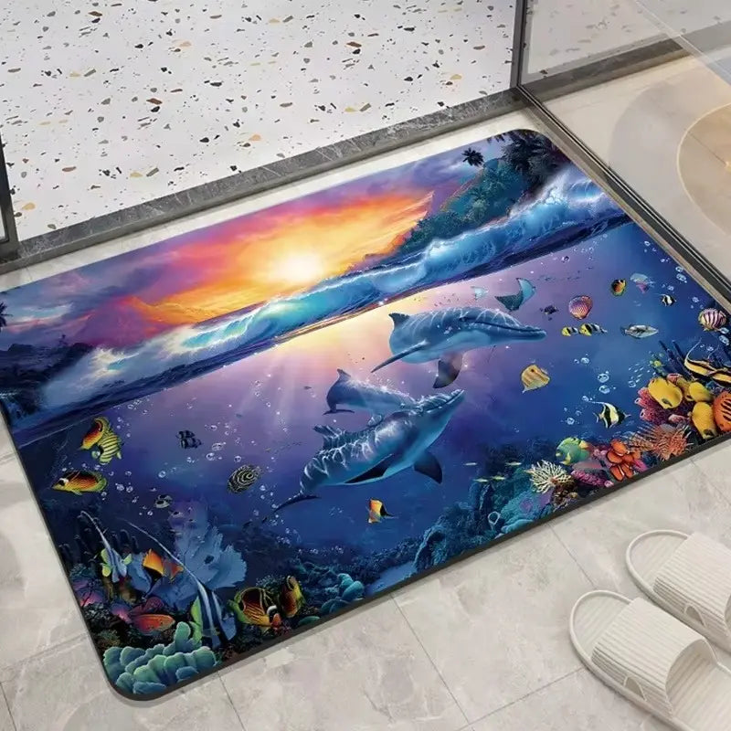 Tapis de bain doux Ocean – Fraîcheur estivale
